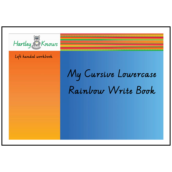 Left Handed – Lowercase Cursive Rainbow